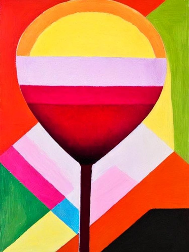 Bubblegum MCocktail Poster artini Paul Klee Inspired Abstract Cocktail Poster