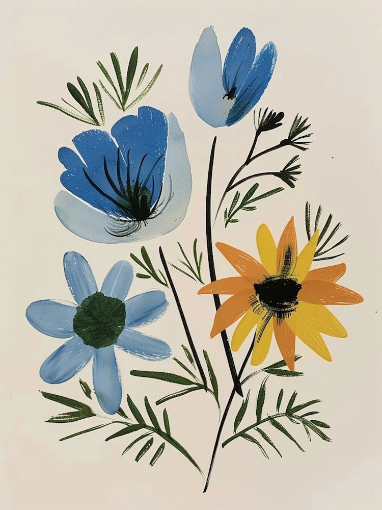 Painted Florals Love In A Mist 1