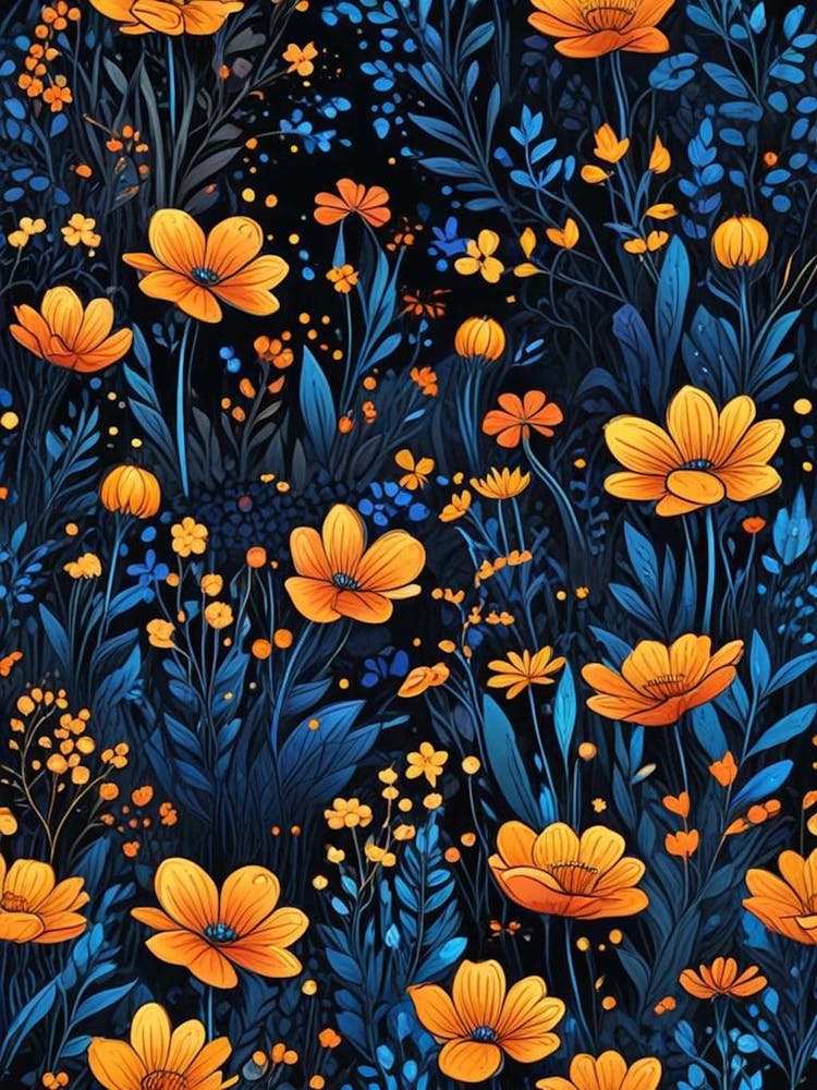 Floral Night Garden Scene (7)