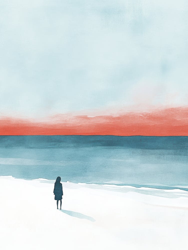 Person Walking On The Beach