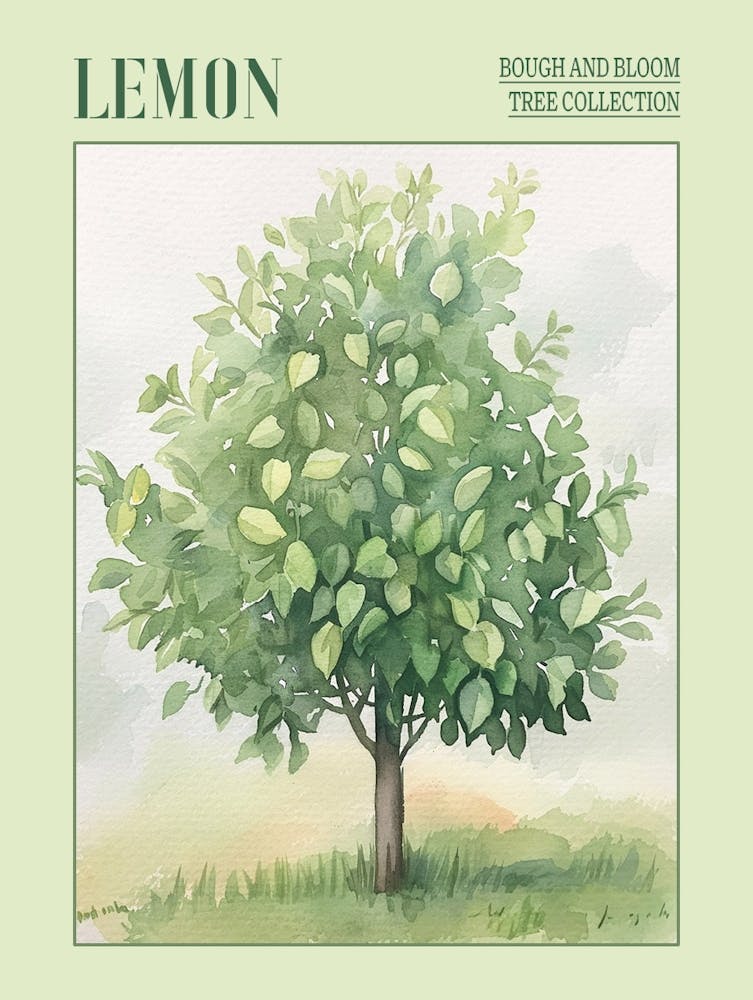 Lemon Tree Atmospheric Watercolour Painting 3 Poster