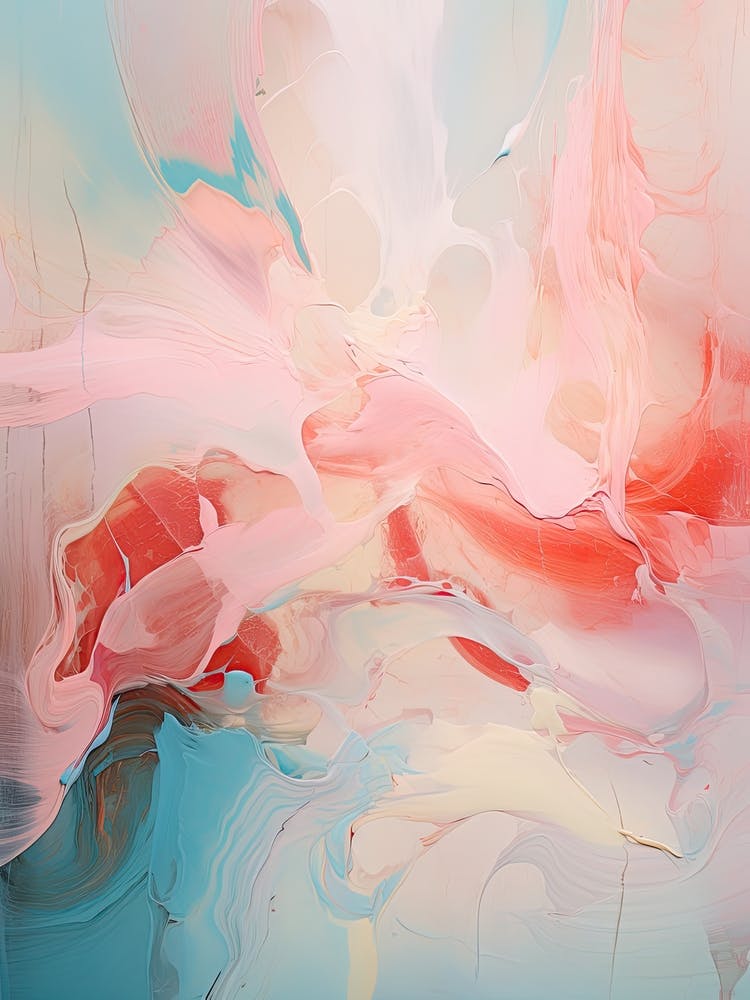 Pink And Teal, Abstract Raw Painting 2