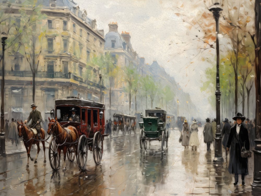 Vintage City Painting