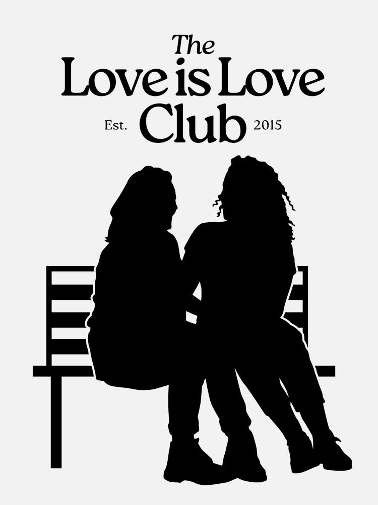 The Love is Love Club Print | Lesbian Wall Art | Lesbian Decor | WLW Wall Art | WLW Decor | LGBTQIA+ Art | Neutral Beige + Black Art | Living Room, Bedrooom, Dorm Decor | Equality