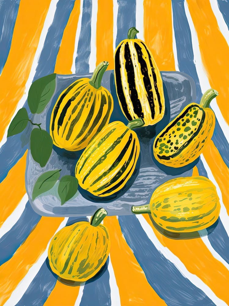 Yellow Squash Summer Illustration 4