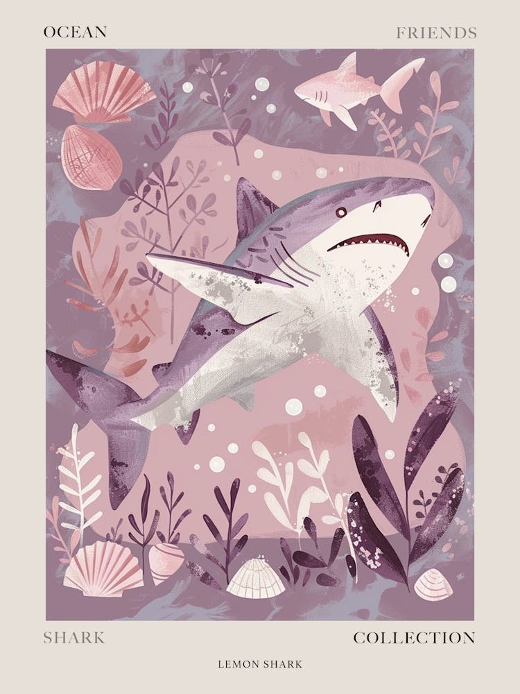 Requin-citron violet - Illustration 1 - Affiche