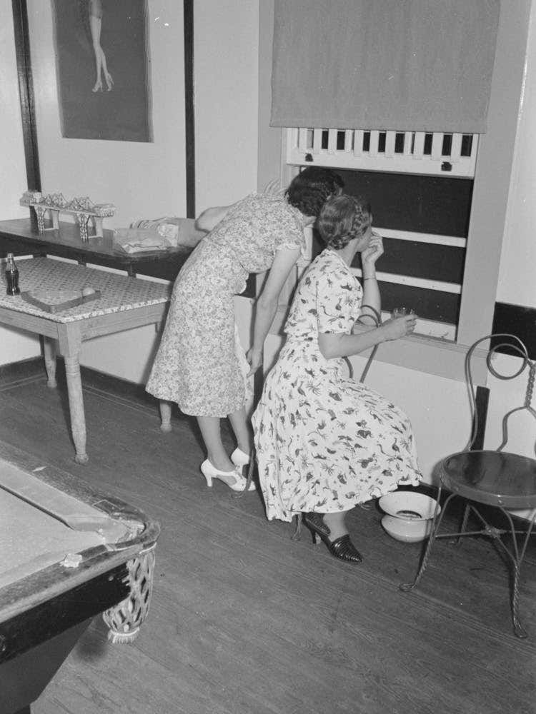 Looking For The Boat From Window Of Combined Bar And Pool Room, Pilottown, Louisiana By Russell Lee