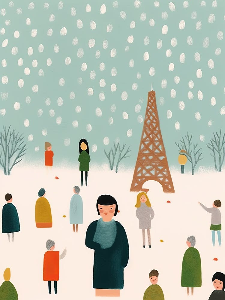 In Paris With The Eiffel Tower Scene, Tiny People And Illustration 6