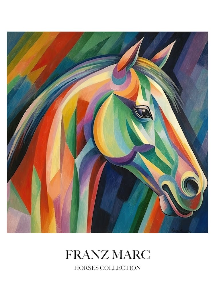 Franz Marc Inspired Horses Collection Painting Colourful