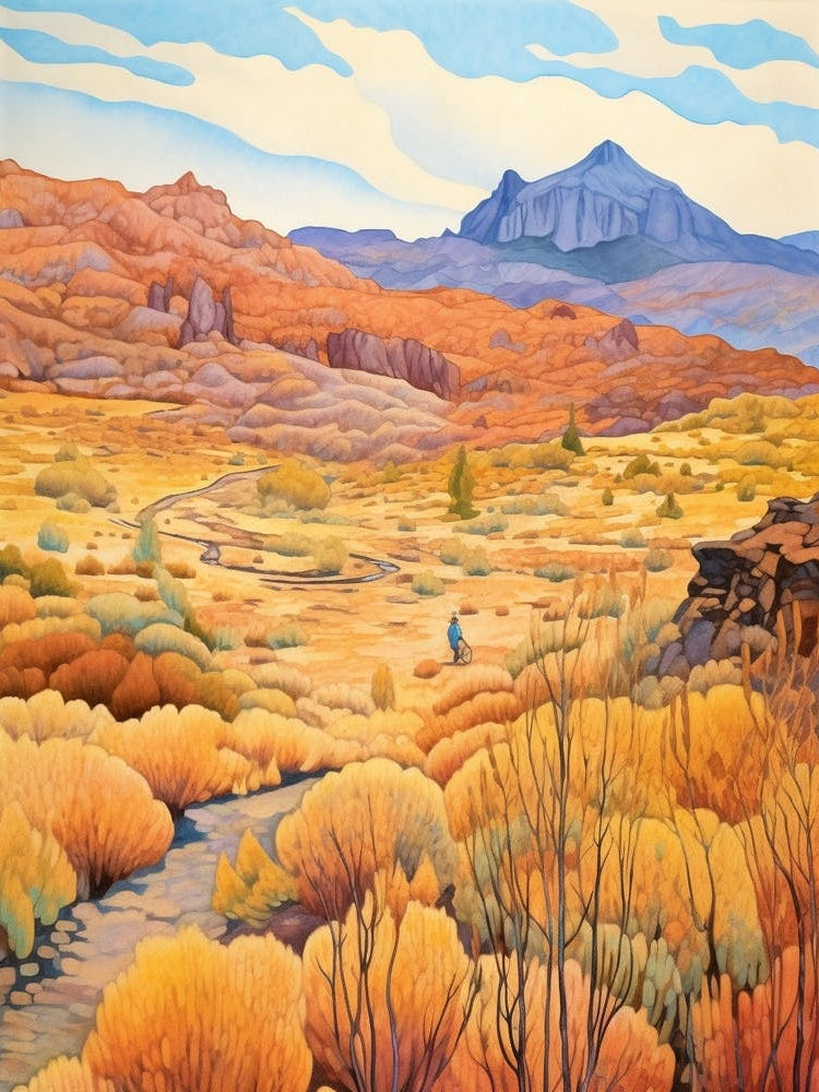 Autumn National Park Painting Teide National Park Spain 2