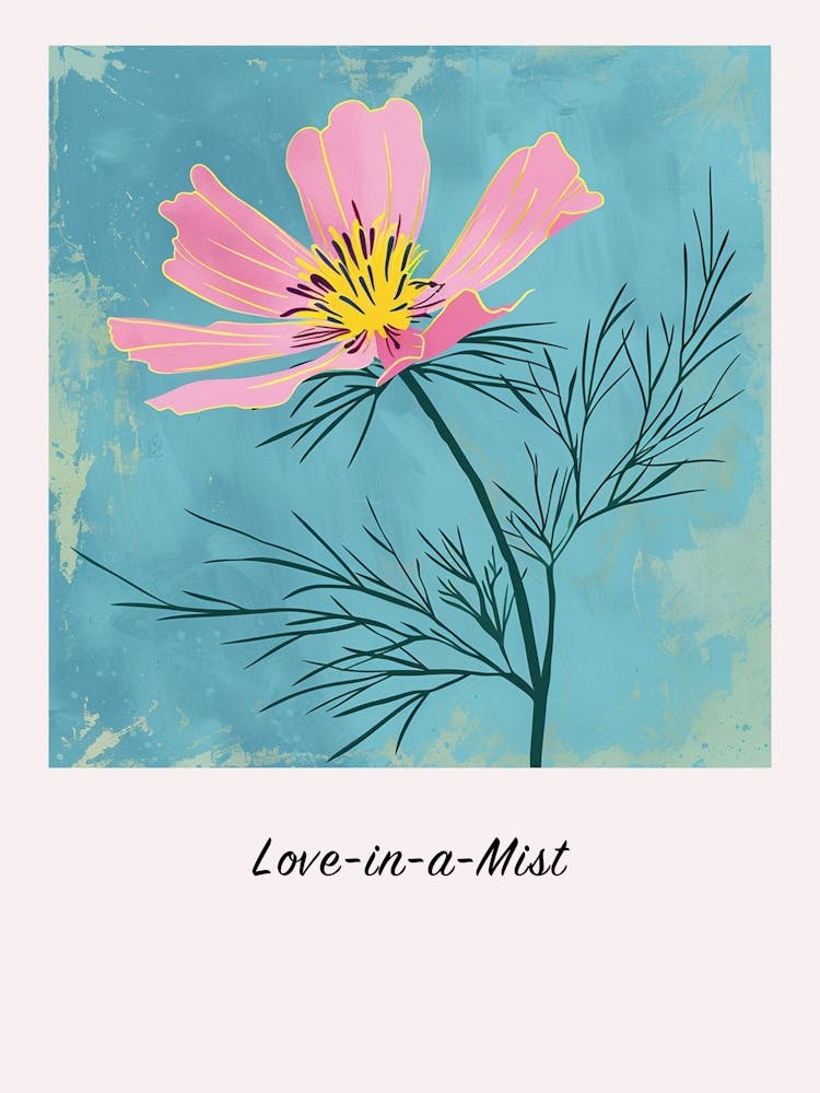 Love In A Mist Viereckiges Blumenillustrationsposter