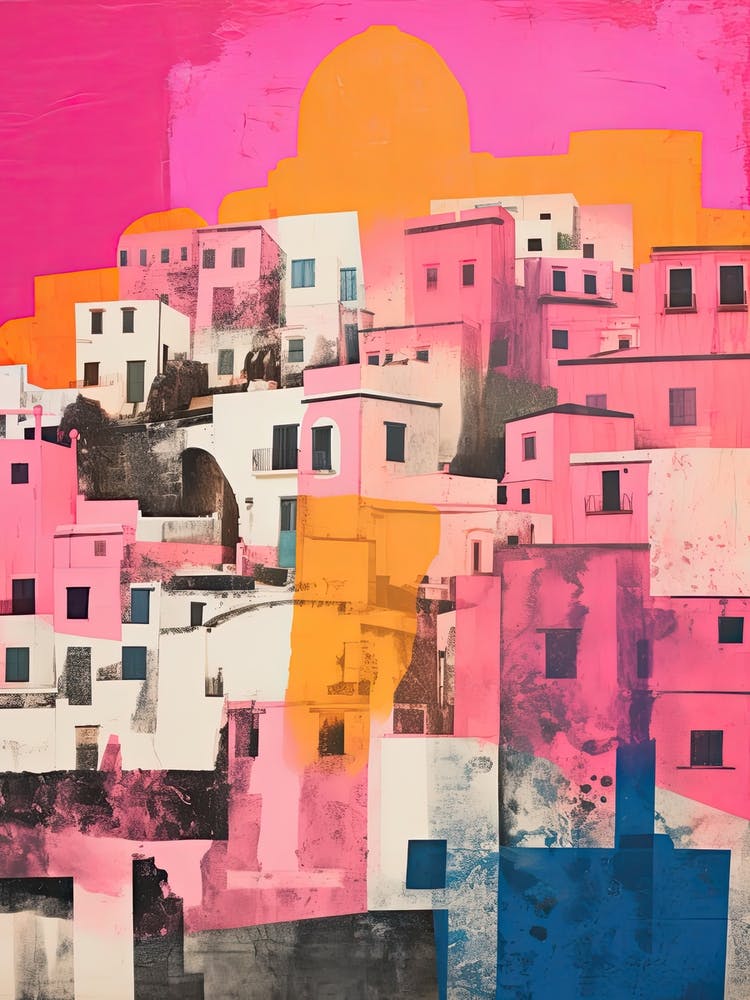 Positano In Risograph Style 4
