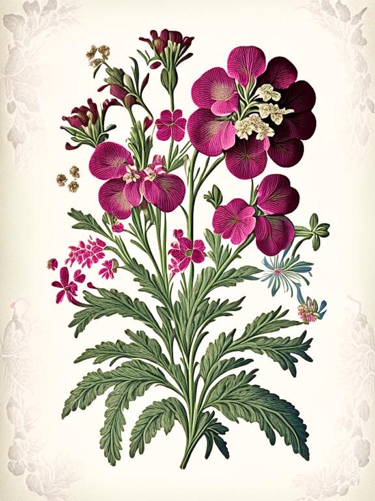 Sweet William 1 Floral Botanical Vintage Poster Flower