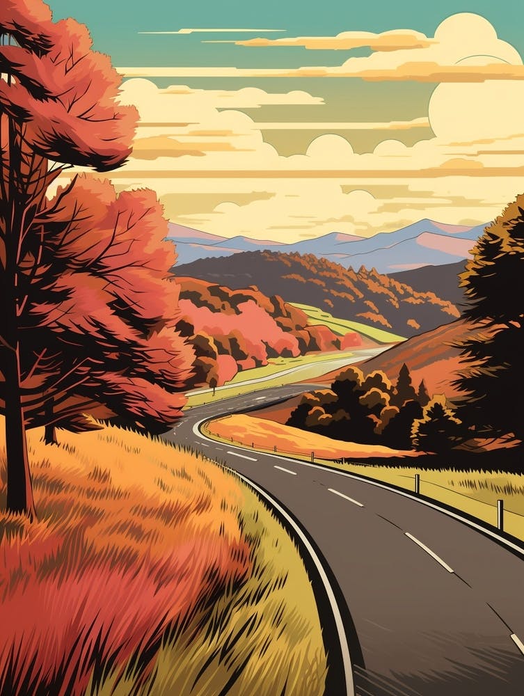 The Westweg Germany 4 - Illustration de voyage vintage