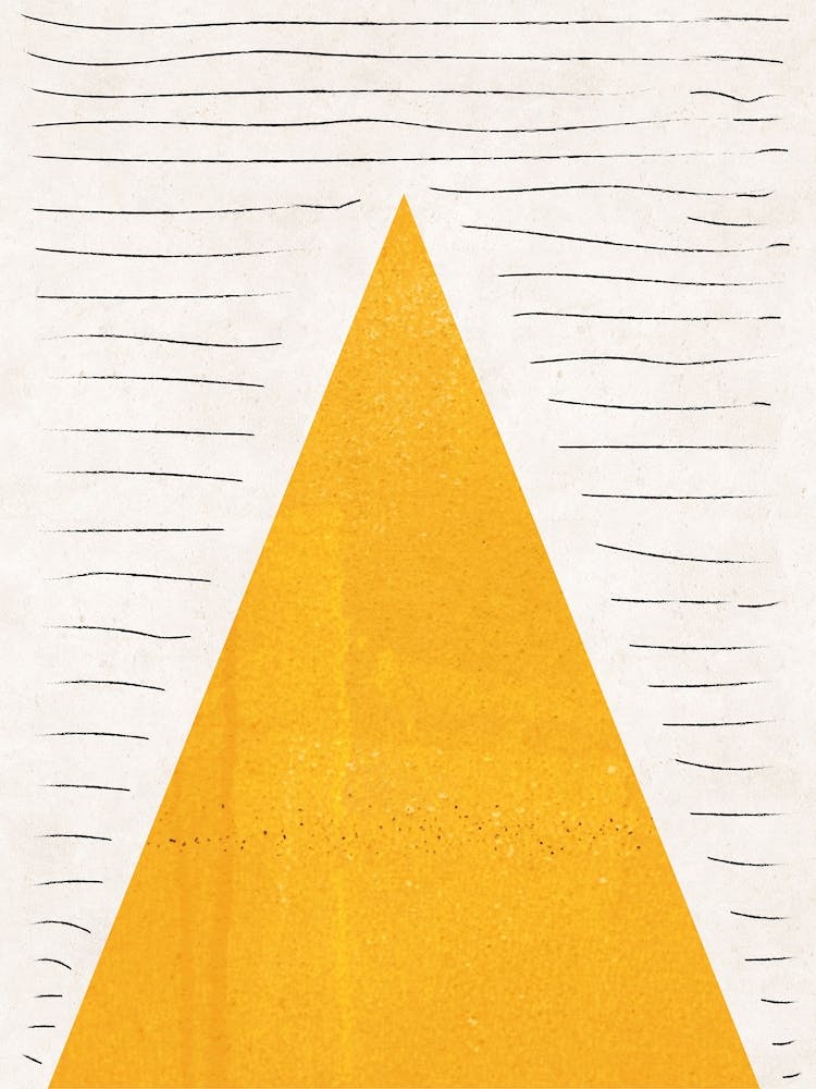 Mountains Lines Mustard Abstract