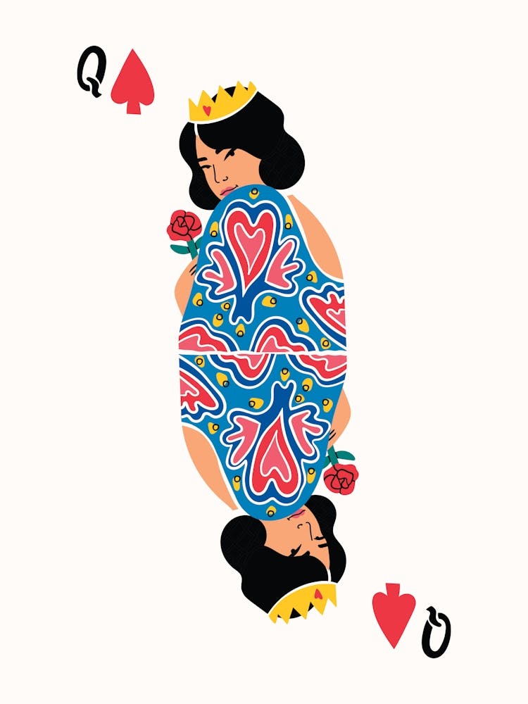 Queen of Spades Playing Card Poster