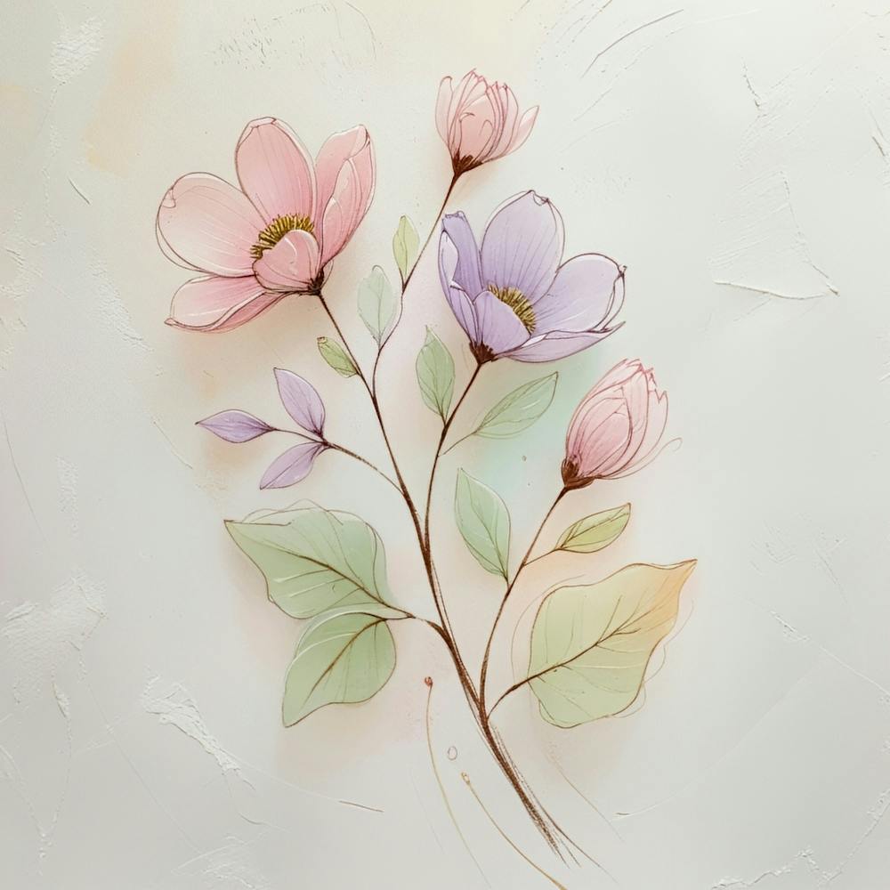 Watercolor Flowers Art