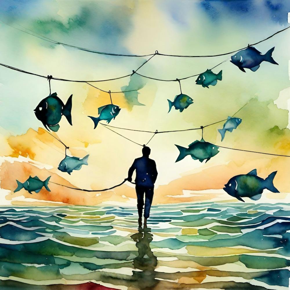 A man amidst the vanished seas