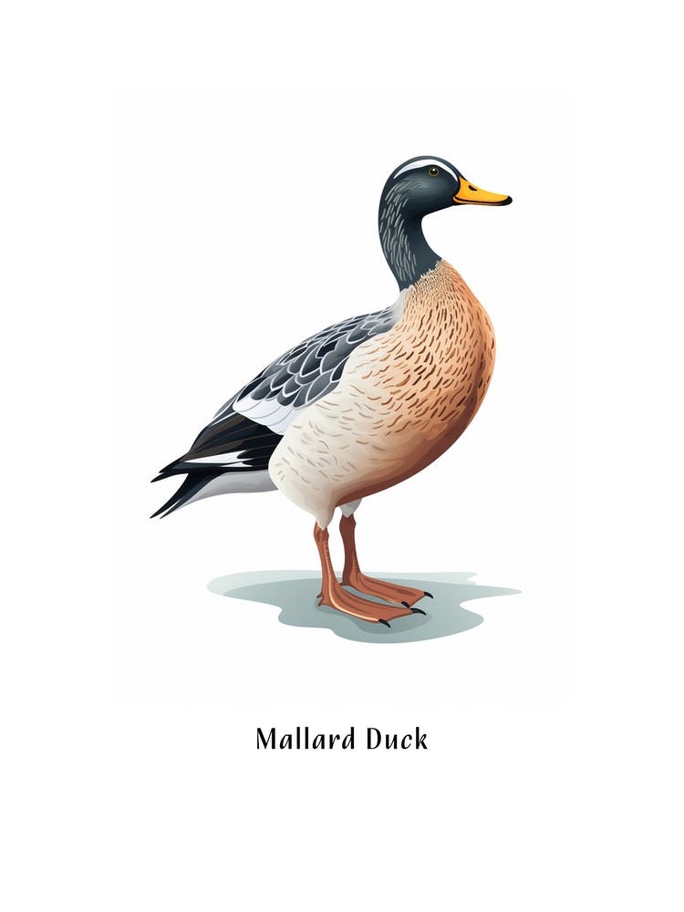 Mallard Duck Kids Animal Poster