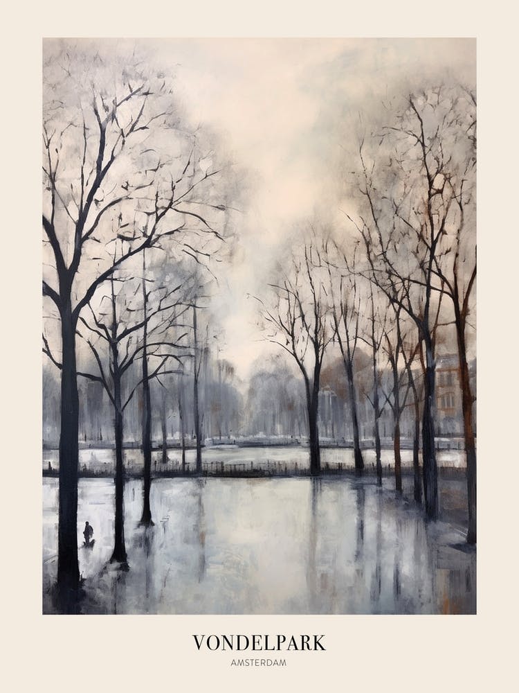 Winter City Park Poster Vondelpark Amsterdam 1