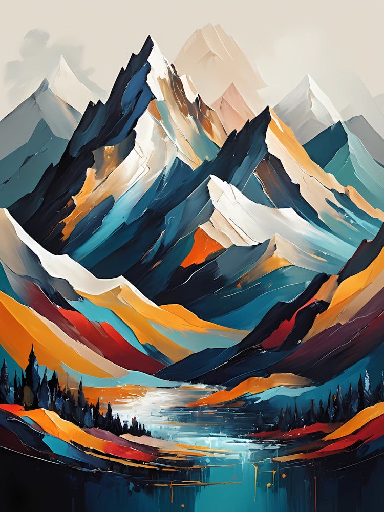 Colorful Mountain Art