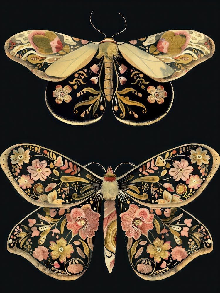 Dark Butterflies William Morris Style 2