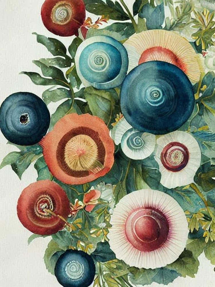 Snails Vintage Graphic Watercolour