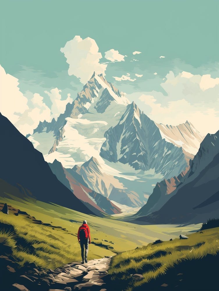 Tour De Mont Blanc France 3 Hiking Trail Landscape