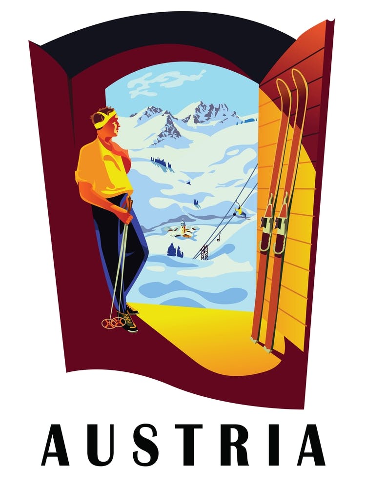 Austria Ski Track At The Door