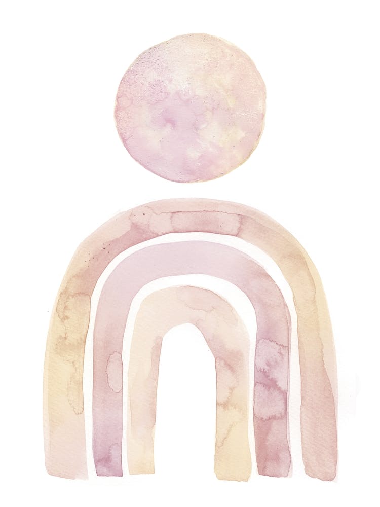 Arc-en-ciel à l'Aquarelle Rose Pastel