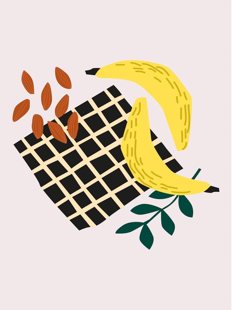 Food Illustration Banana Picnic Preppy Contemporary Kitchen
