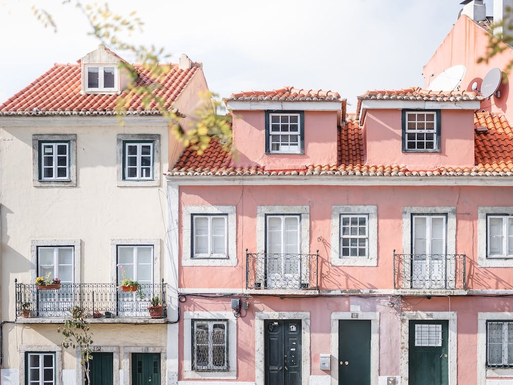 Maisons Roses à Lisbonne