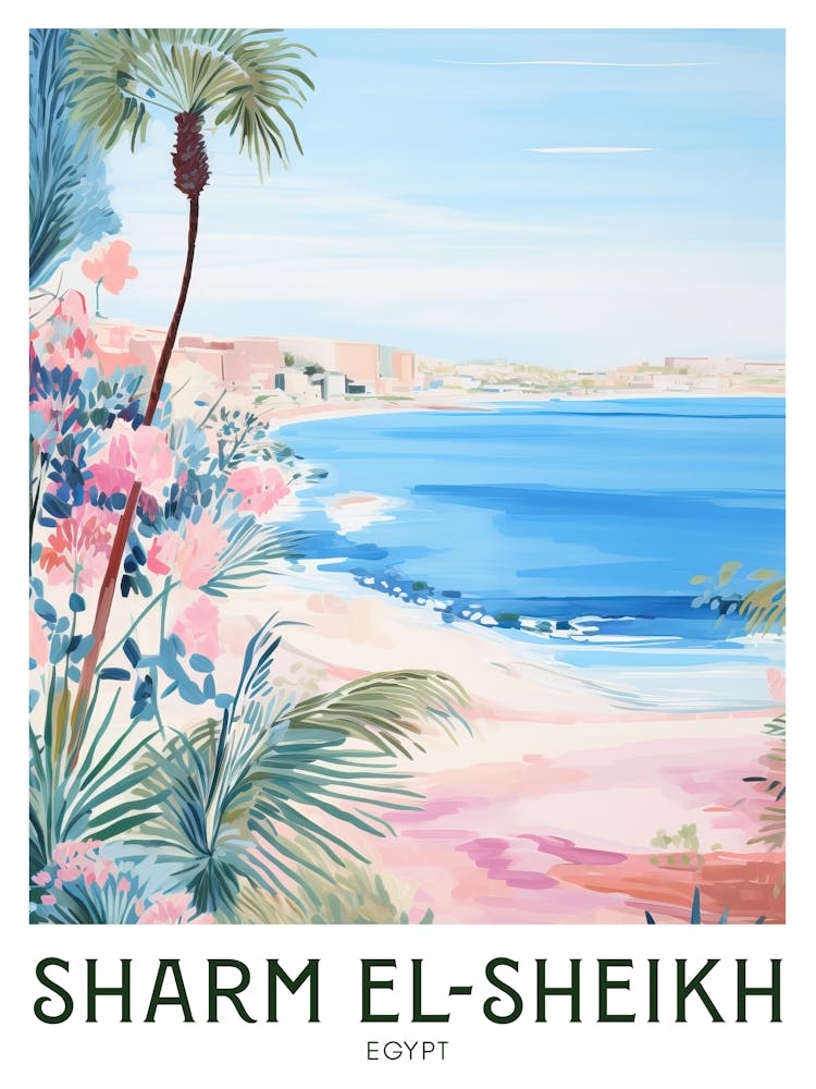 Sharm El Sheikh, Egypt Maximalist Travel Poster Vibrant Colour