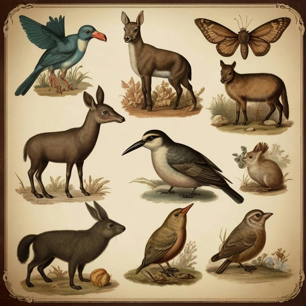 Default Default Vintage Animals For Defferent Seasons Aestethi 3