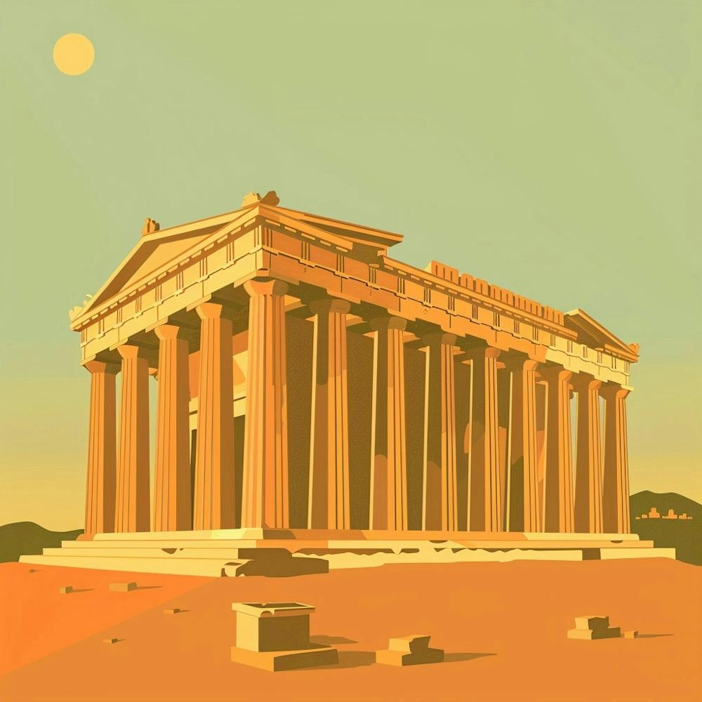 A Temple Of Olympian Zeus In Athens Minimal Illu 1720009190 4