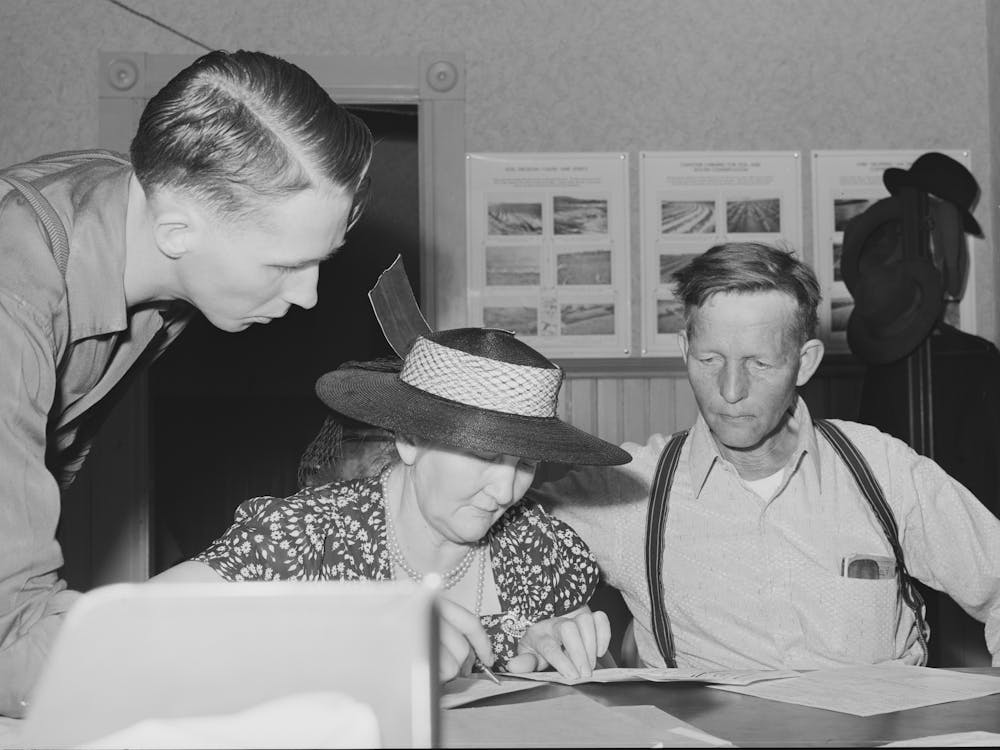 Untitled Photo, Possibly Related To Fsa (Farm Security Administration) Clients Making Plans For Farms In County