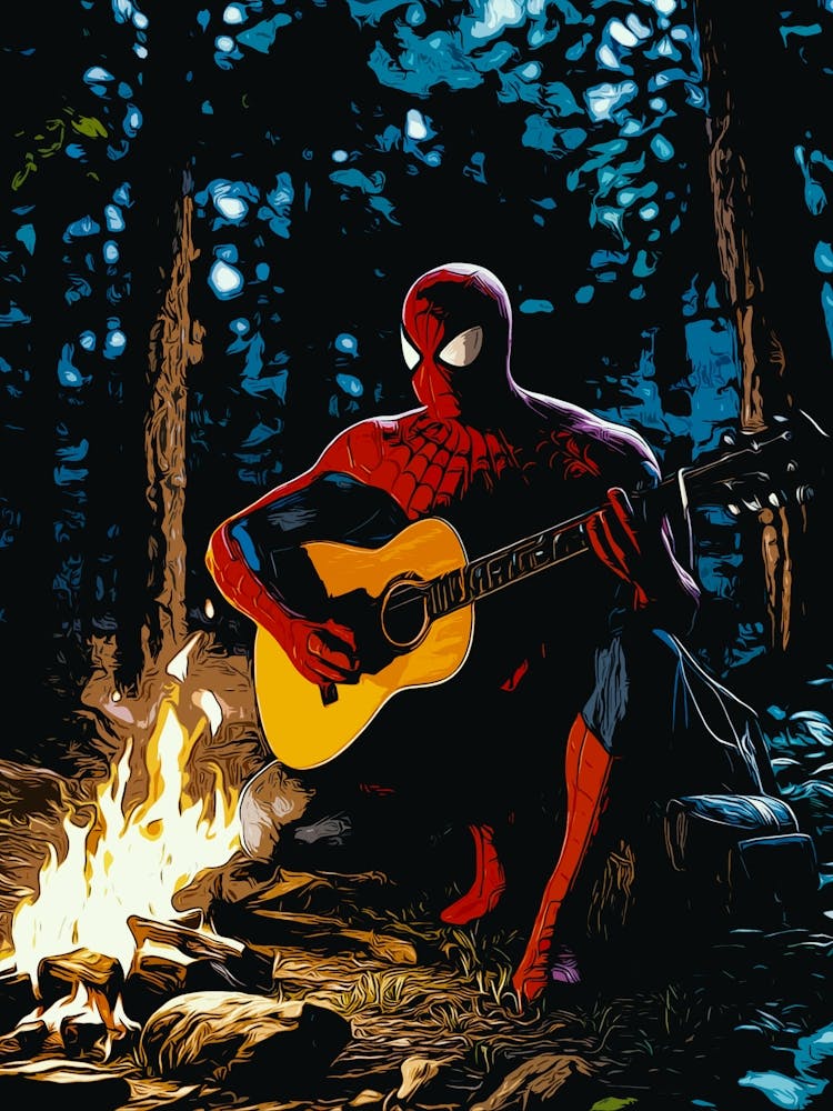 Spider Man Guitar Campfire