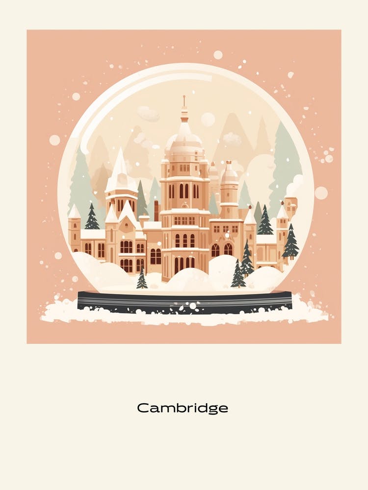 Cambridge United Kingdom 2 Snowglobe Poster