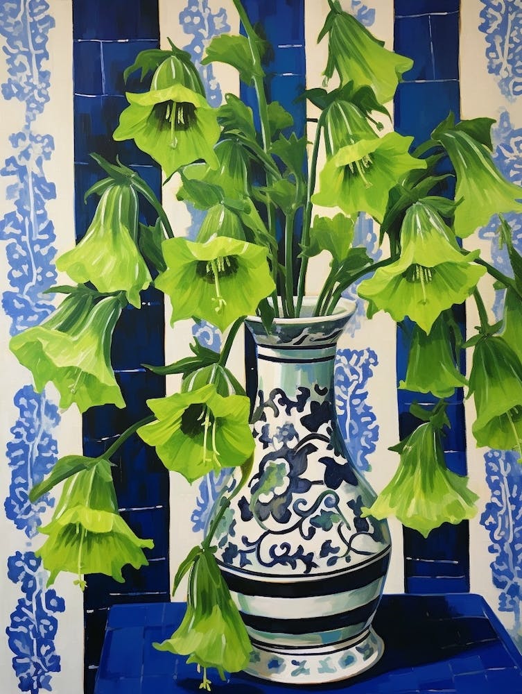 Flowers In A Vase Still Life Painting Canterbury Bells 3