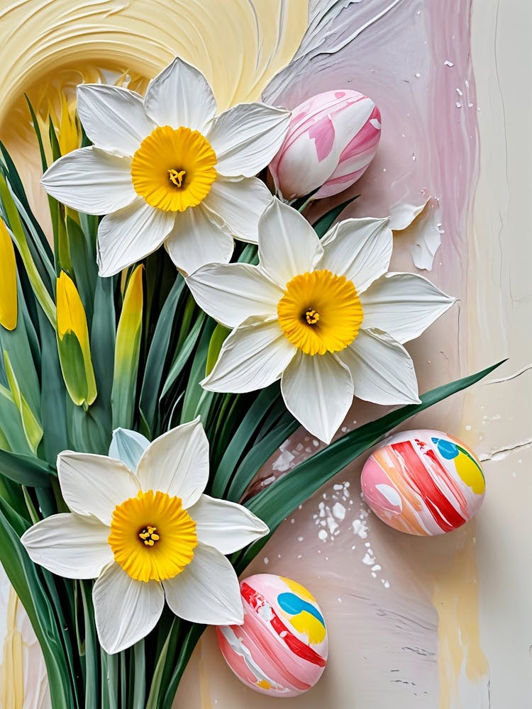 Daffodils And Easter Eggs no1