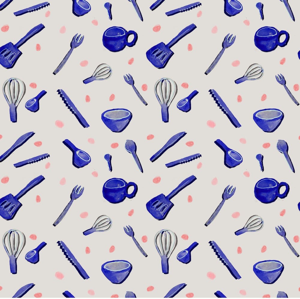 Blue Kitchen Utensils