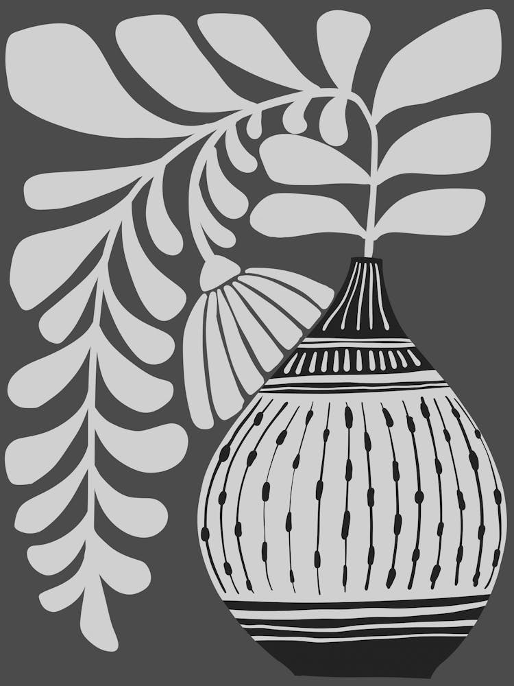 Vase With Leaves