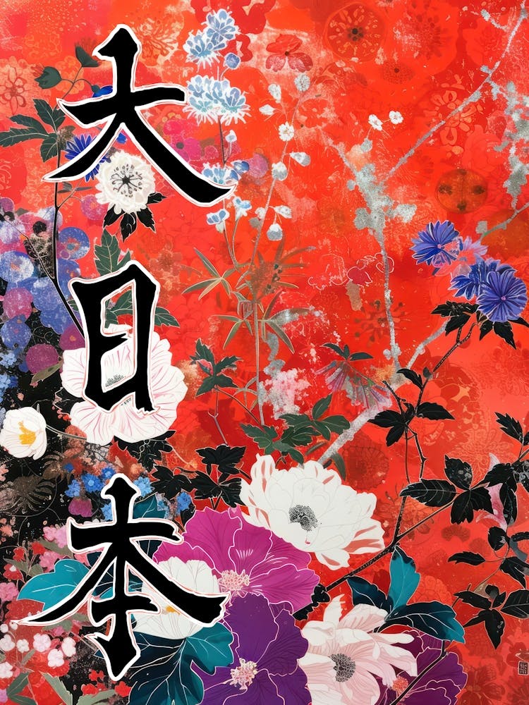 Hokusai Great Japan Poster Japanese Floral  8