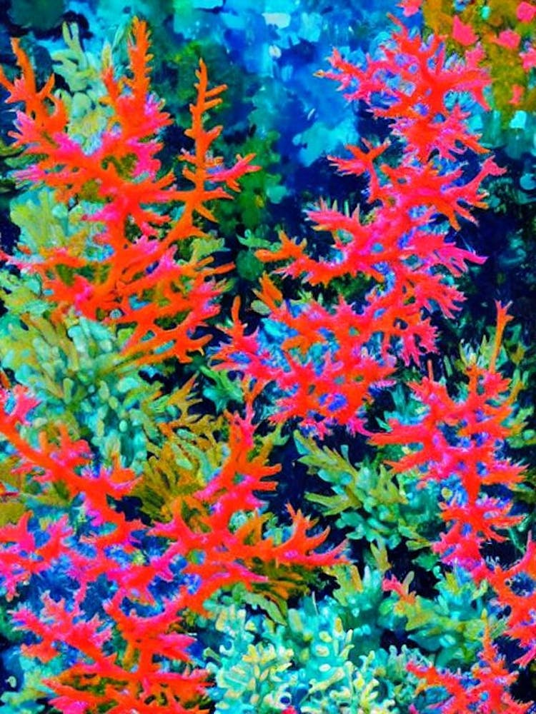 Acropora Plana Vibrant Painting