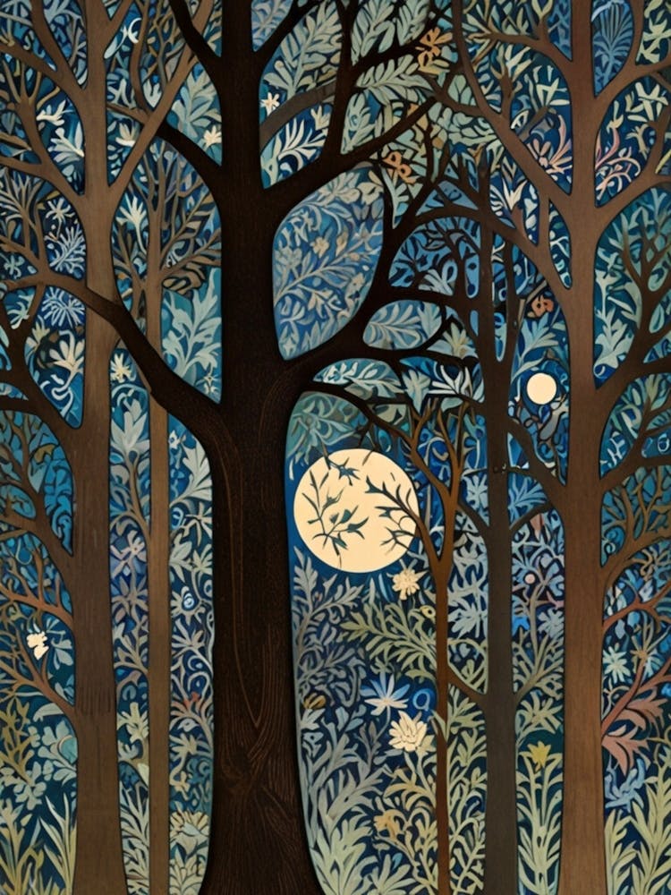 William Morris Moonlight In The Forest 136