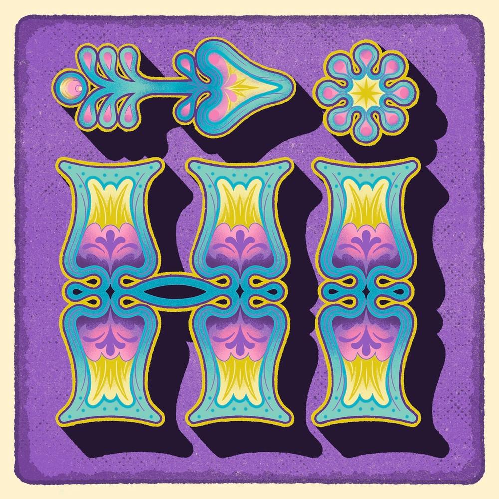 Hi colourful lettering