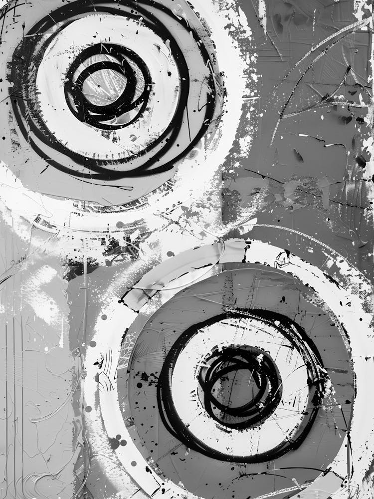 Black And White Abstract Painting 6