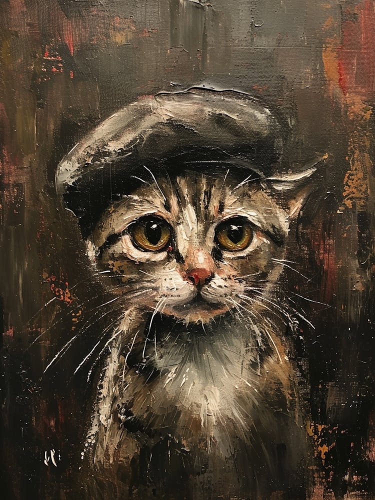 Kitsch Cat In A Beret 4