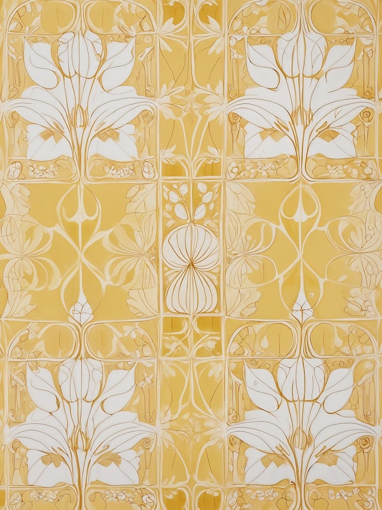 Floral Squares In Yellow