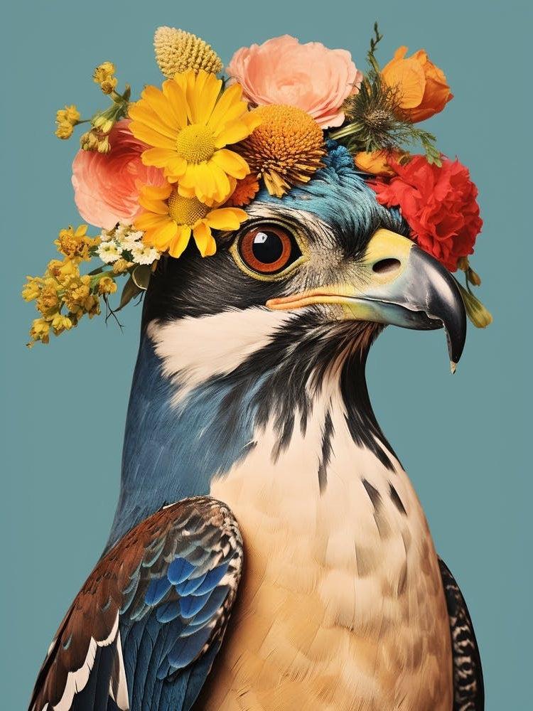Bird With A Flower Crown Eurasian Sparrowhawk 1